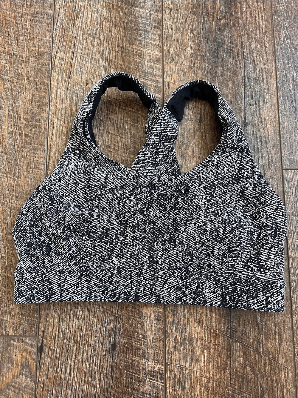 Black & White Marled Lululemon Racerback Sports Bra